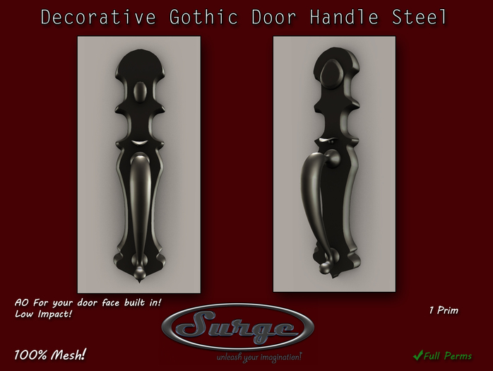 (Surge) Decorative Gothic Door Handle Pack