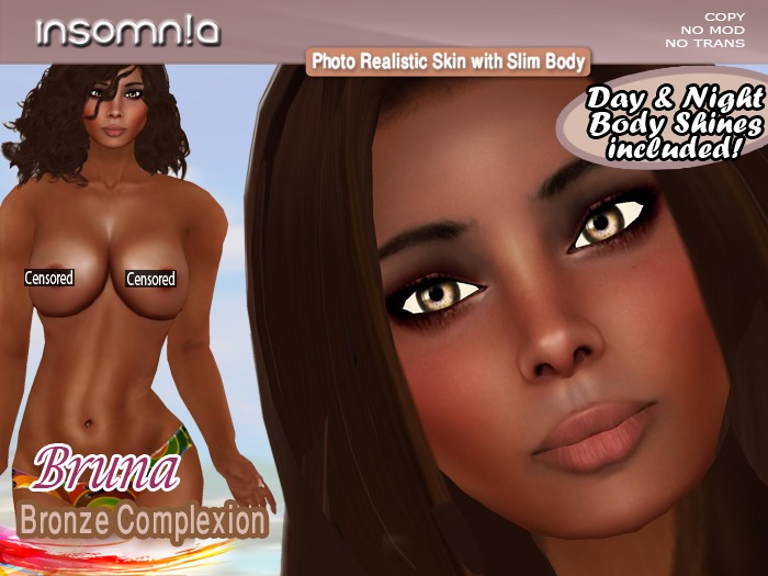 insomn!a - Bruna [Skin][Bronze][Slim][Photo Realistic] + Bruna Shape included for limited time only *Promo*