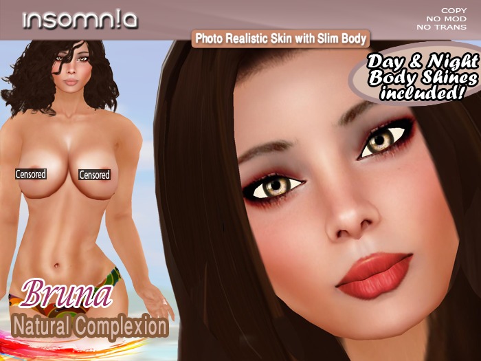 insomn!a - Bruna [Skin][Natural][Slim][Photo Realistic] + Bruna Shape included for limited time only *Promo*