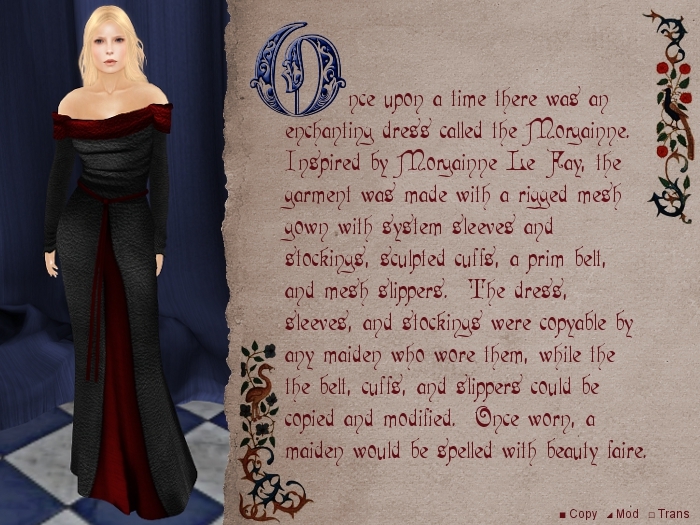 Fables' Morgainne Medieval Dress in Black & Red Leather