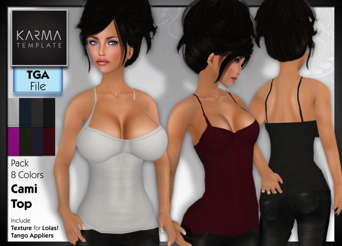 Karma Template - Tga - Cami Top - 8 Colors