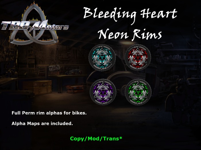 TBB Bleeding Heart Neon Rims - Custom Motorcycle Parts
