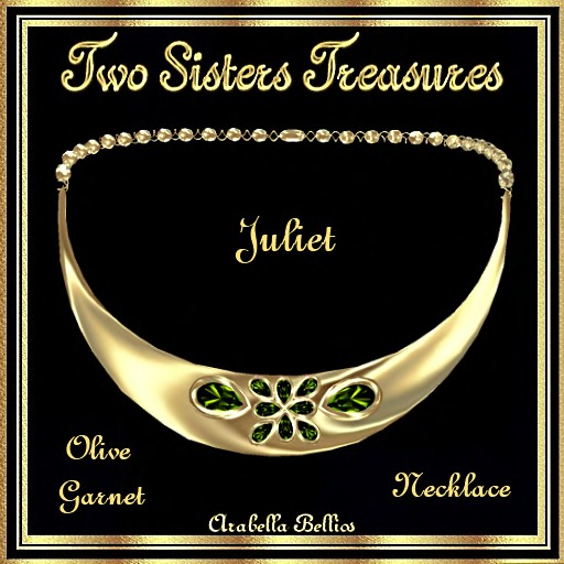 TST - JULIET OLIVE GARNET NECKLACE YG