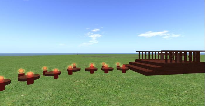 boxed lighted stepping stone deck set