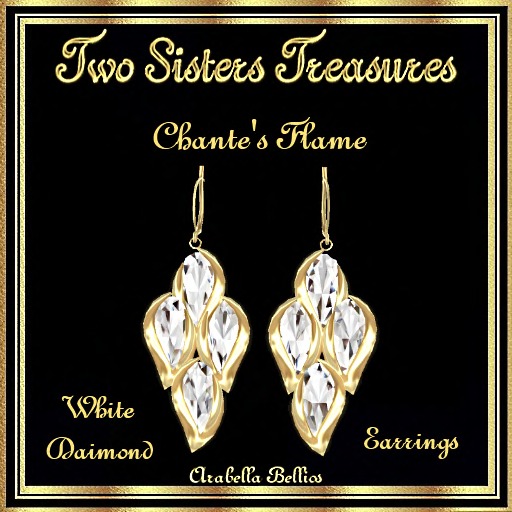 TST - CHANTE'S FLAME WHITE DIAMOND EARRINGS YG
