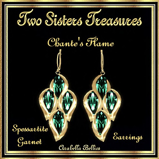 TST - CHANTE'S FLAME SPESSARTITE GARNET EARRINGS YG