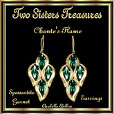 TST - CHANTE'S FLAME SPESSARTITE GARNET EARRINGS YG