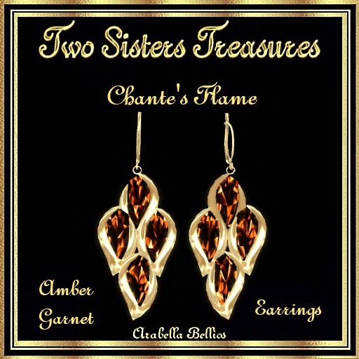 TST - CHANTE'S FLAME AMBER GARNET EARRINGS YG