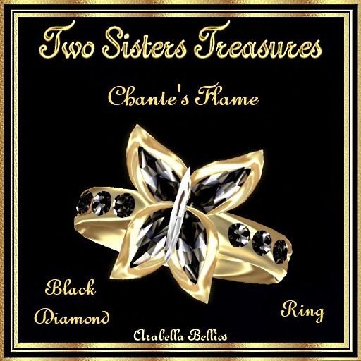 TST - CHANTE'S FLAME BLACK DIAMOND RING YG
