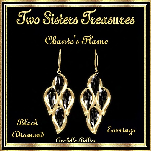 TST - CHANTE'S FLAME BLACK DIAMOND EARRINGS YG