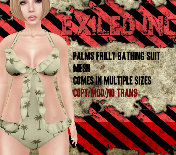 [Exiled Inc.] Palms Frilly Bathing Suit [MESH]