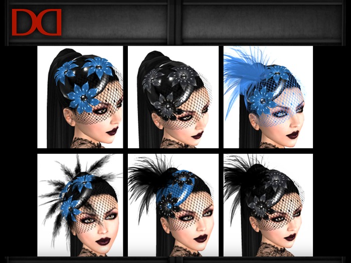Latex cocktail hats set 1- blue