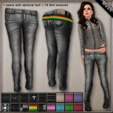 DN Mesh: Skinny Jeans/Belt - Gray