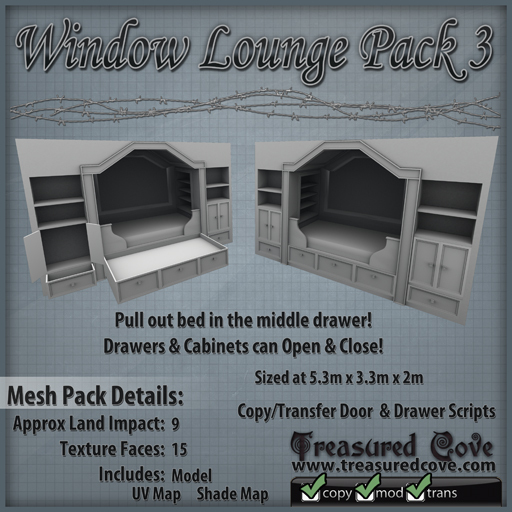 -TC- Window Lounge Pack 3 Mesh 50% Discount!!