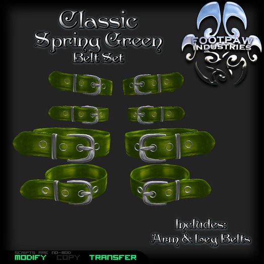 [FPI] Classic Belts Spring Green - Upper Arm & Upper Leg Belt Strap Accessory