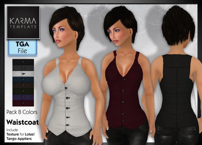 Karma Template - Tga - Waistcoat - 8 Colors