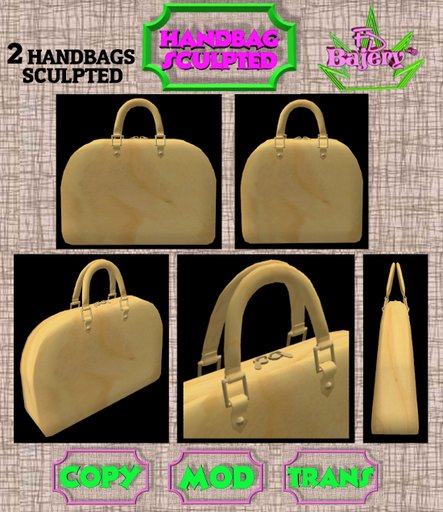 2 HANDBAGS SCULPTED - HANDBAG FULL PERM
