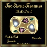 TST - MABE PEARL PINK TEAL GARNETS BRACELET YG