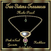TST - MABE PEARL PINK TEAL GARNETS NECKLACE YG