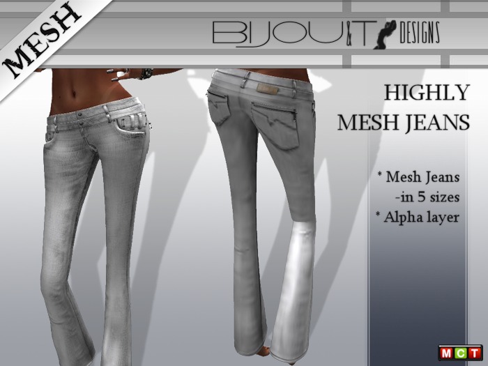 [BiJOU&T] Highly Mesh Jeans - white !!