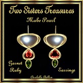 TST - MABE PEARL GARNET RUBY EARRINGS YG