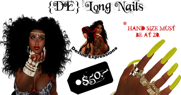 {DE} Long Nails Yellow*BOXED*