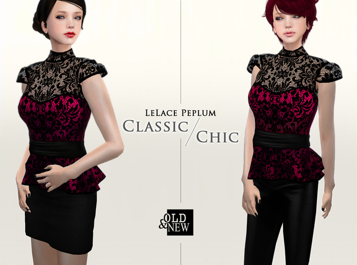 (O&N) LeLace Peplum in Pink