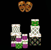Mardi Gras Gift Giver 3 Mesh 11 Gift Boxes Fleur de Lis 2 Prims