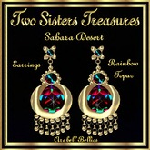 TST - SAHARA DESERT RAINBOW TOPAZ EARRINGS YG
