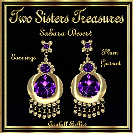 TST - SAHARA DESERT PLUM GARNET EARRINGS YG