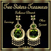 TST - SAHARA DESERT OLIVE GARNET EARRINGS YG