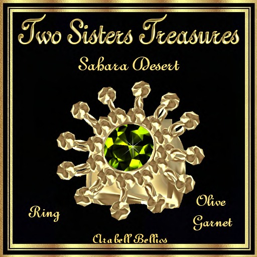 TST - SAHARA DESERT OLIVE GARNET RING YG