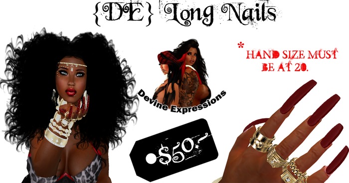 {DE} Long Nails Red*BOXED*