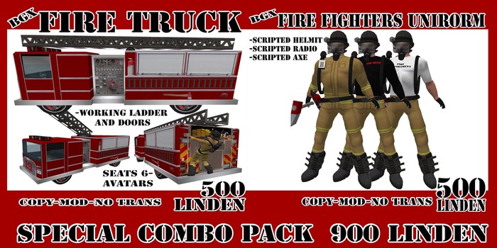 BGX Fire Truck & Uniform Combo V1(c)(BOXED)