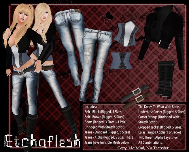 [Etchaflesh] Rip N' Tear Corset Outfit