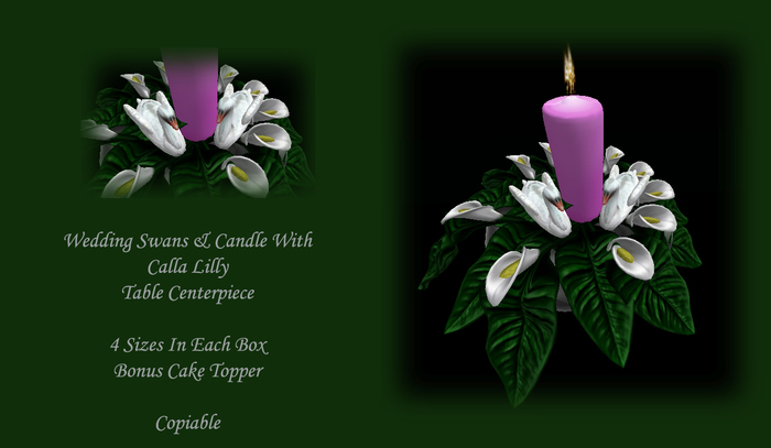 Wedding Teddy Bears & Calla Lilly Candle Table Centerpiece & Cake Topper  *CHB*