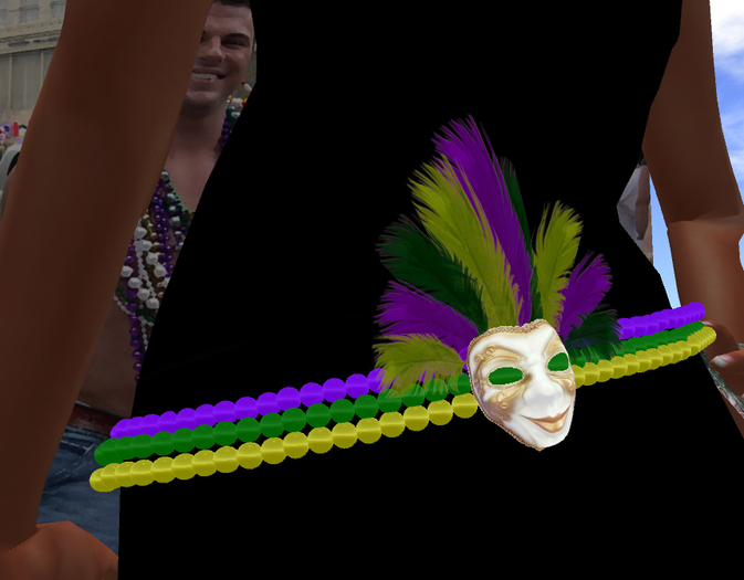 Mardi Gras Belly Beads with Mask