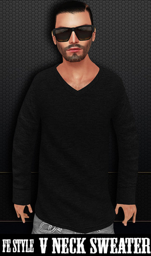 ::Fe Style:: Black - V Neck Sweater