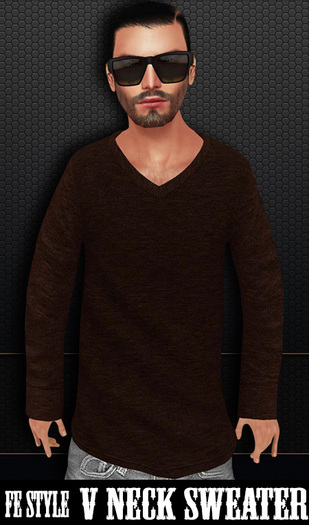 ::Fe Style:: Brown - V Neck Sweater