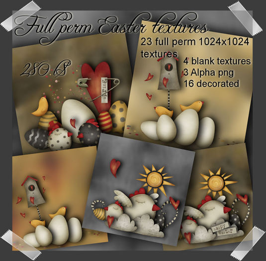 Easter and spring full perm pack of 23 textures