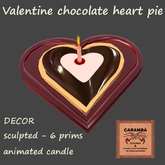 Valentine chocolate heart pie