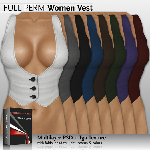 Template Box - Women Vest - 8 Colors