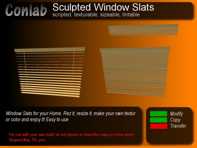 [CONLAB] Sculpted Window Blinds BOXED