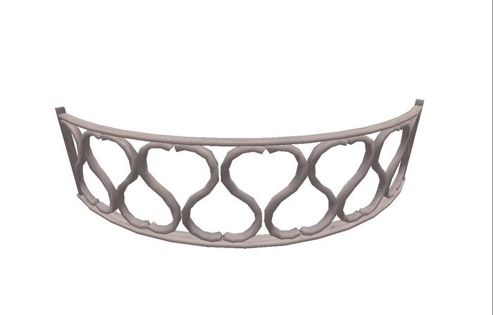 Heart Spiral Wrought Iron Curved Balcony Railing