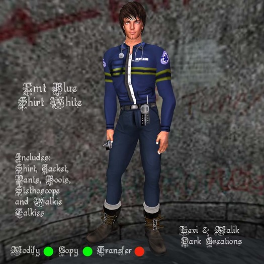 Emt Blue Shirt White
