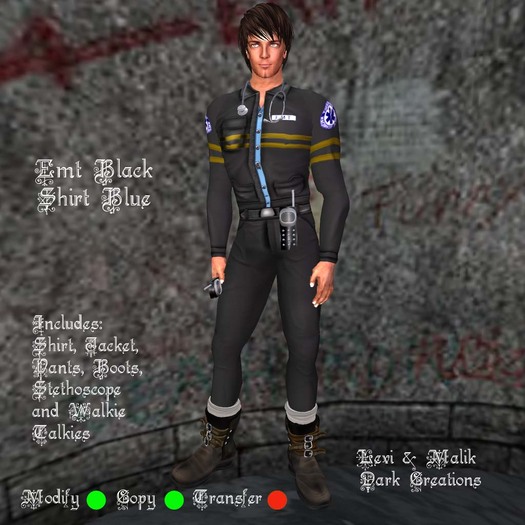 Emt Black Shirt Blue