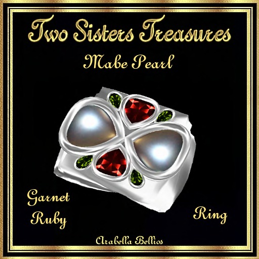 TST - MABE PEARL GARNET RUBY RING SILVER