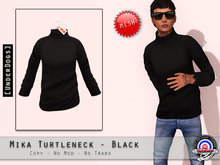 [UnderDogs] - Mika TurtleNeck Sweater - Black - Mesh