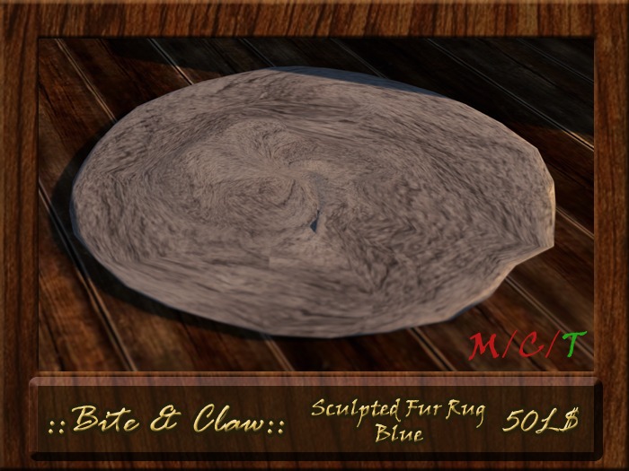::B&C:: Sculpted Fur Rug - Blue -  Perfect for Medieval and Fantasy Settings