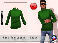 [UnderDogs] - Mika TurtleNeck Sweater - Green - Mesh